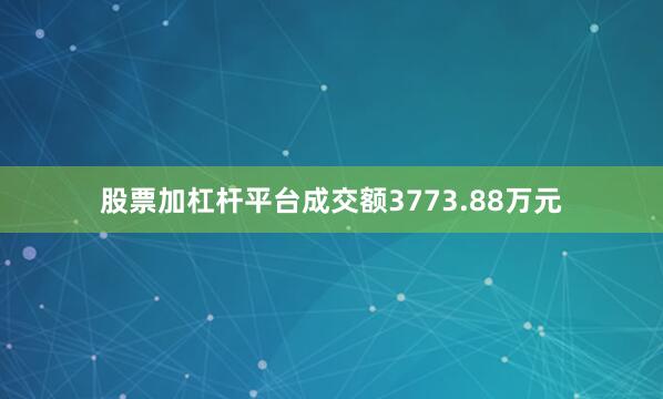股票加杠杆平台成交额3773.88万元