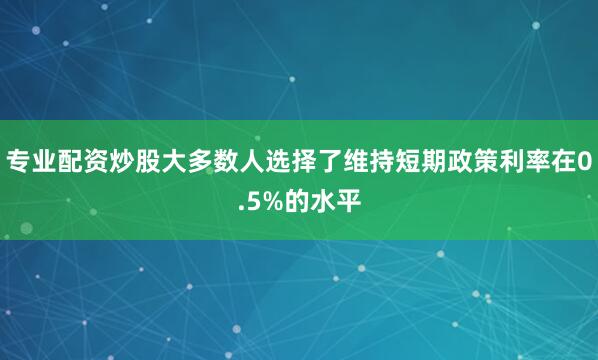 专业配资炒股大多数人选择了维持短期政策利率在0.5%的水平